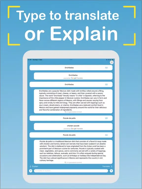 expLingo Translate and Explain iPad 应用截图