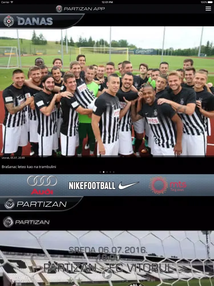 Tangkapan skrin Partizan App iPad 