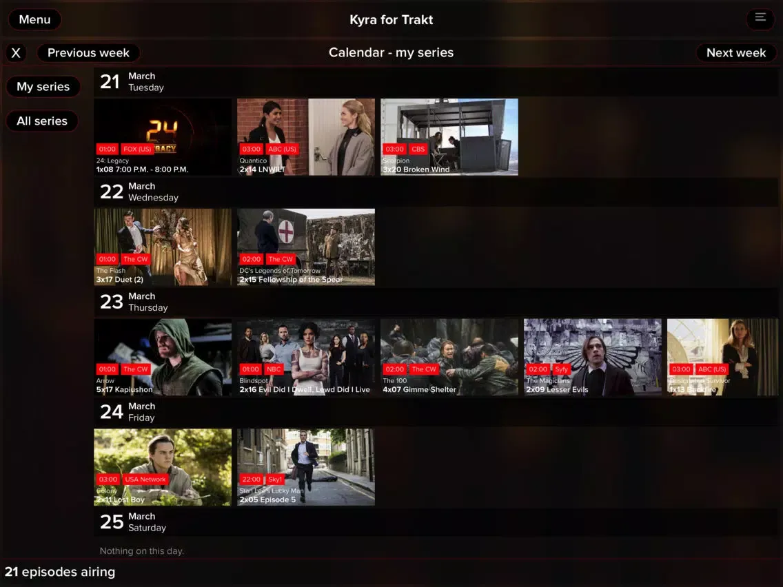 Capturas de tela do Kyra for Trakt: Series edition iPad 