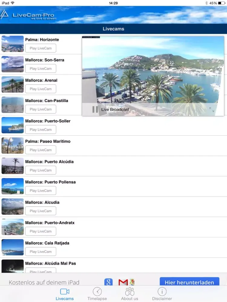 LiveCam-Pro iPad  Screenshots