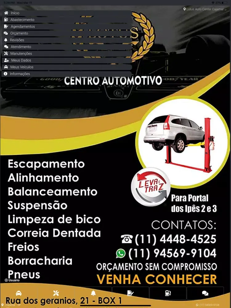 Zrzuty ekranu Lotus Auto Center Cajamar iPad 