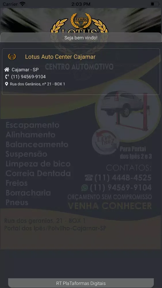 Zrzuty ekranu Lotus Auto Center Cajamar