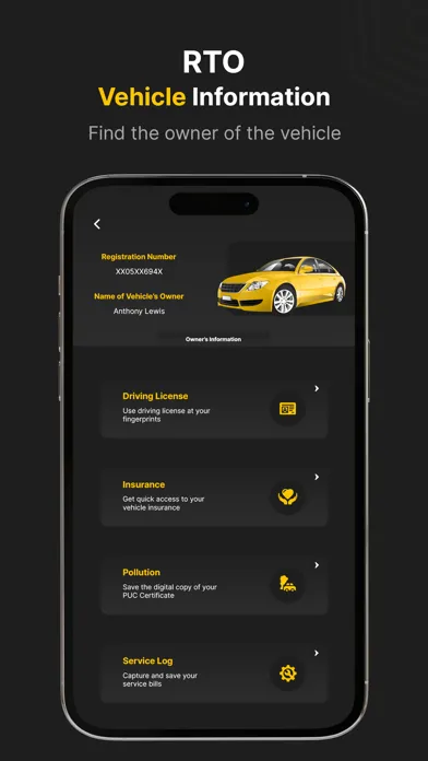 Captures d'écran de RTO All Vehicle Details