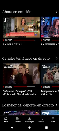 Screenshot di RTVE Play