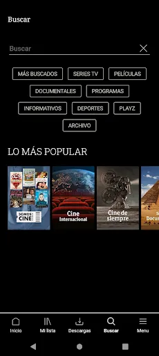 Screenshot di RTVE Play