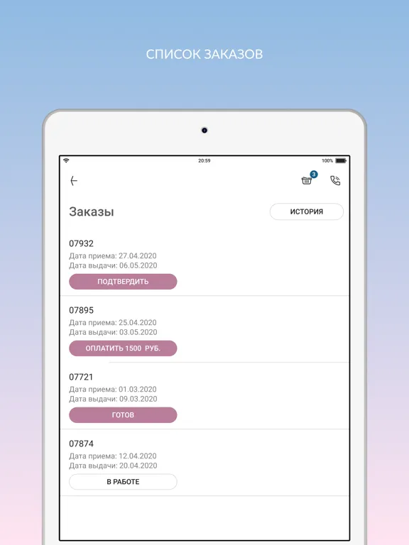 Capturas de tela do Химчистка Долорес iPad 