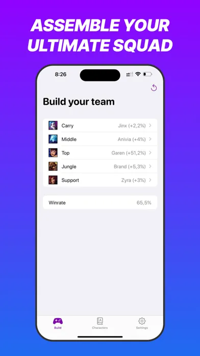 Zrzuty ekranu Game Team Builder