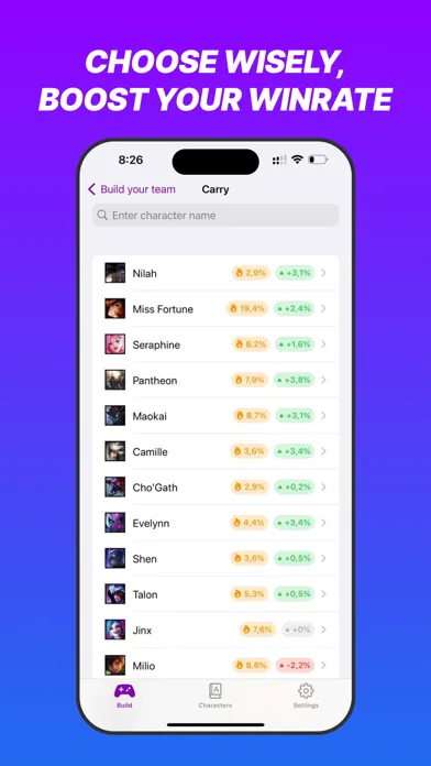 Zrzuty ekranu Game Team Builder