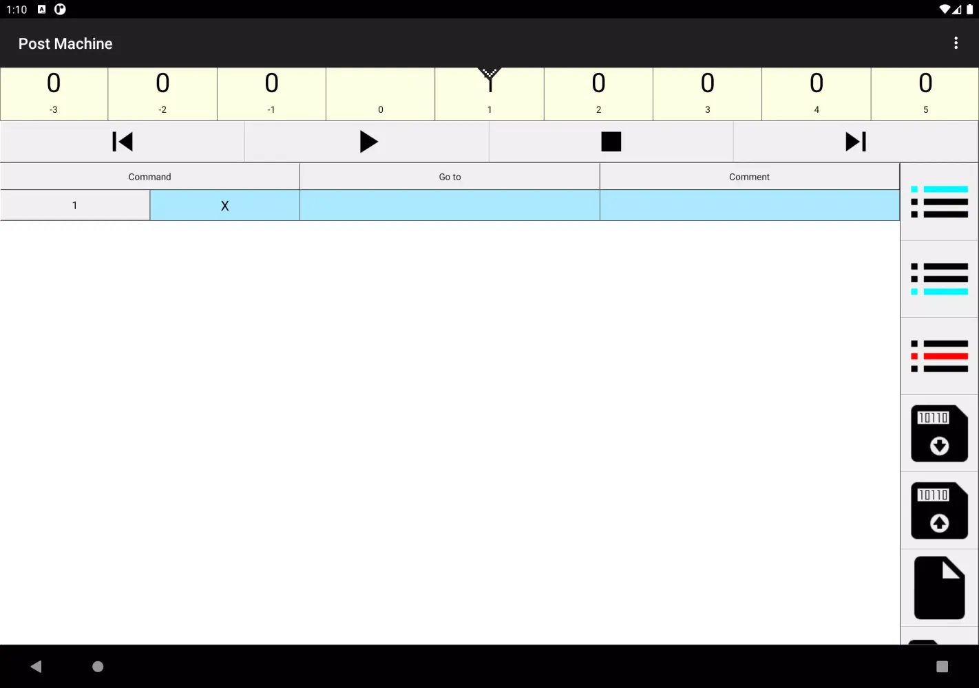 Post machine emulator স্ক্রিনশট