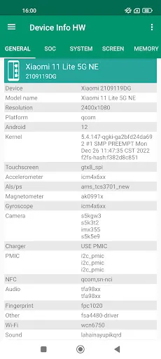 Captures d'écran de Device Info HW+