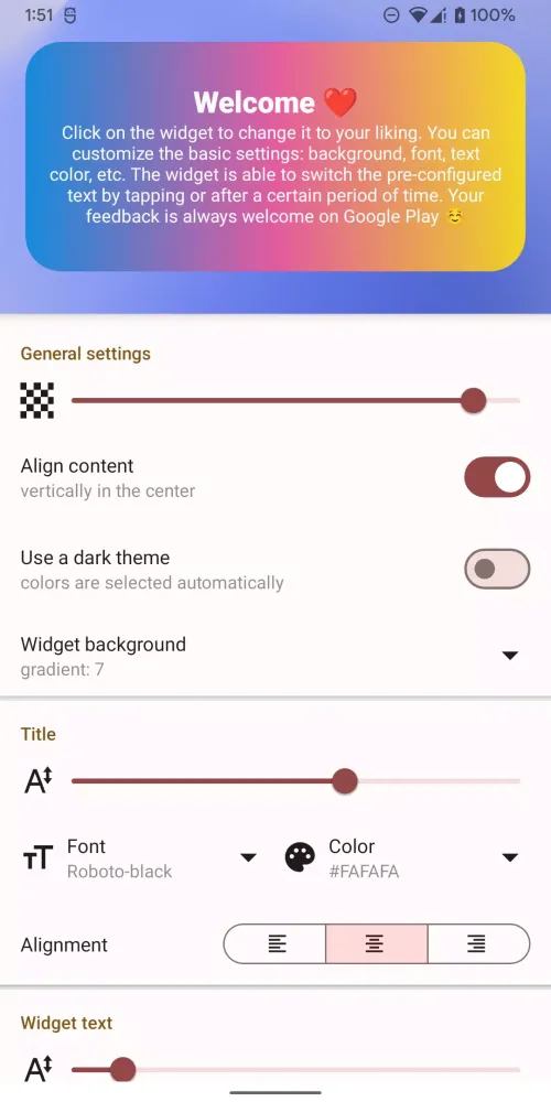 Sticky Notes text widget Screenshots
