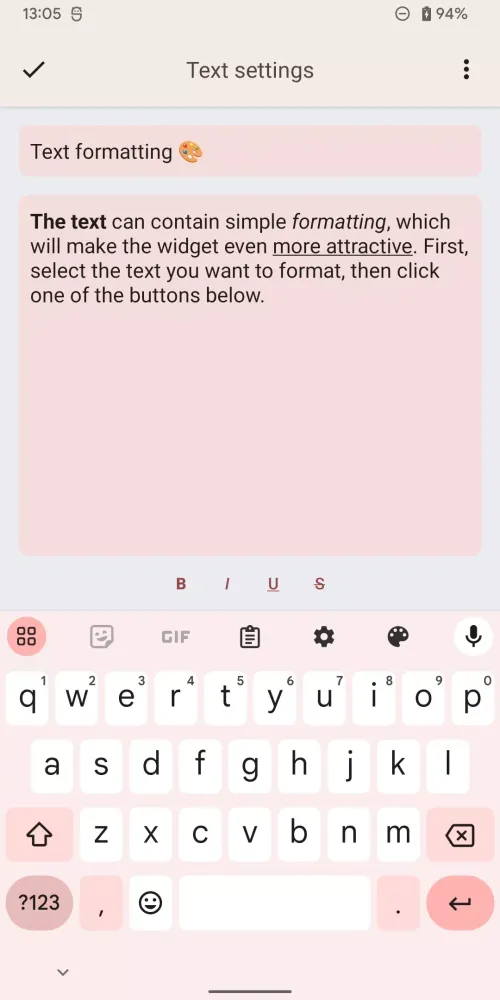 Sticky Notes text widget Screenshots