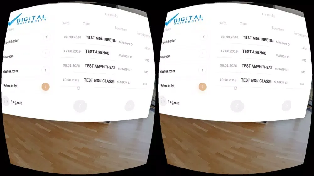 Zrzuty ekranu Digital University VR