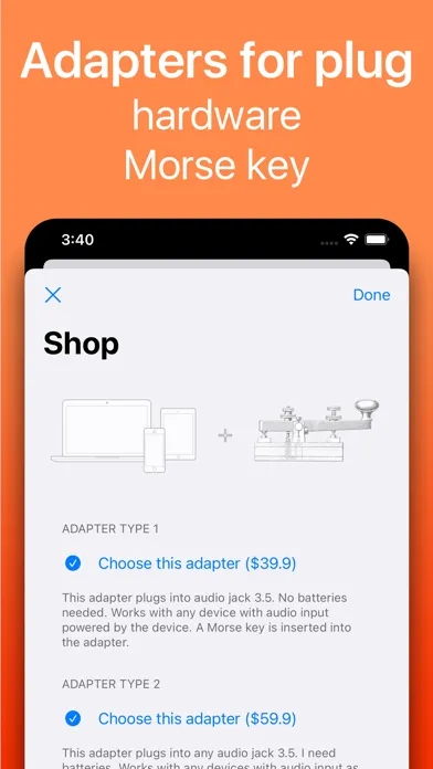 Tangkapan layar Morse:Code training to CW guru