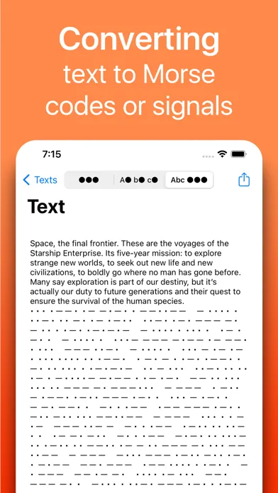 Tangkapan layar Morse:Code training to CW guru
