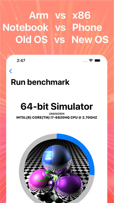 Capturas de tela do Raybench: OS system speed test