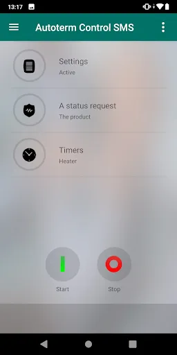 Capturas de tela do Autoterm Control SMS