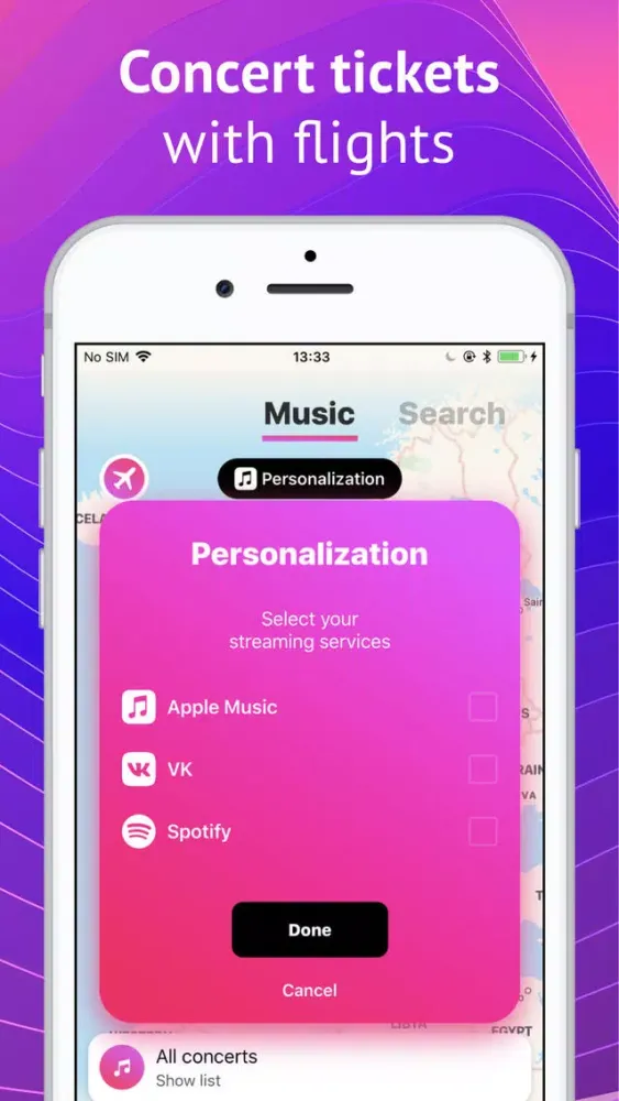 Captures d'écran de Aviasales Events — Music Tours