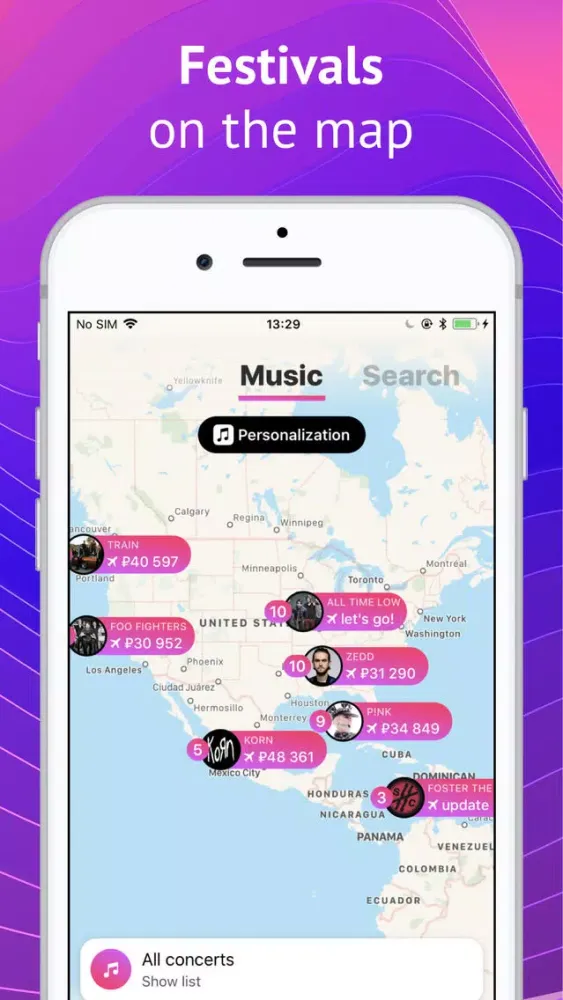 Captures d'écran de Aviasales Events — Music Tours