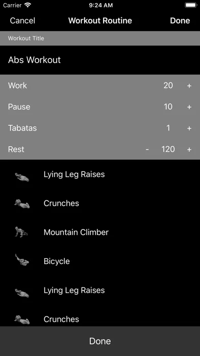 Ảnh chụp màn hình của Tabata HIIT. Interval Training