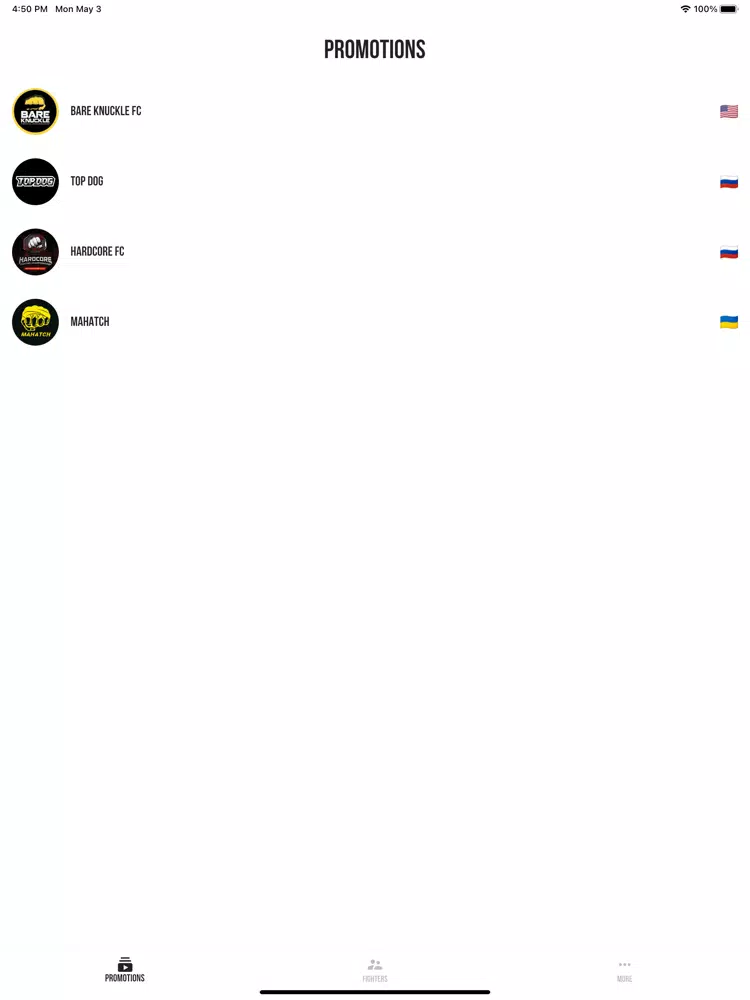 Capturas de tela do Bare Knuckle Rankings iPad 