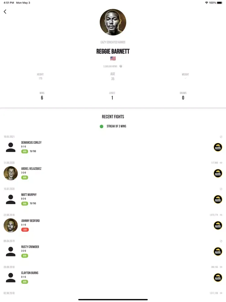 Bare Knuckle Rankings iPad  স্ক্রিনশট