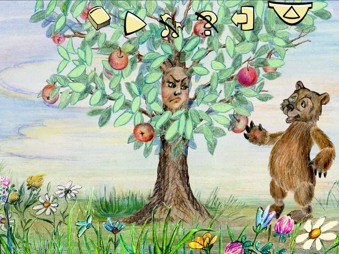 Capturas de pantalla de Жадная яблоня - серия: детские сказки для детей про живой мир. Автор Михаил Павлович Булатов. iPad 