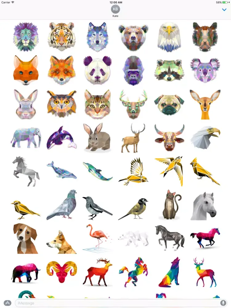 Zrzuty ekranu Polygonal Animal Stickers iPad 