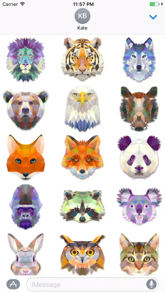 Zrzuty ekranu Polygonal Animal Stickers