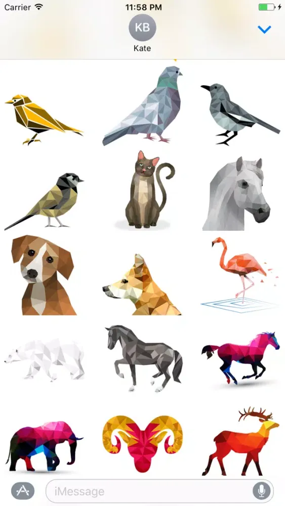 Zrzuty ekranu Polygonal Animal Stickers