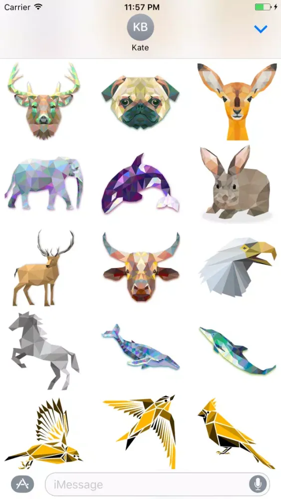 Zrzuty ekranu Polygonal Animal Stickers