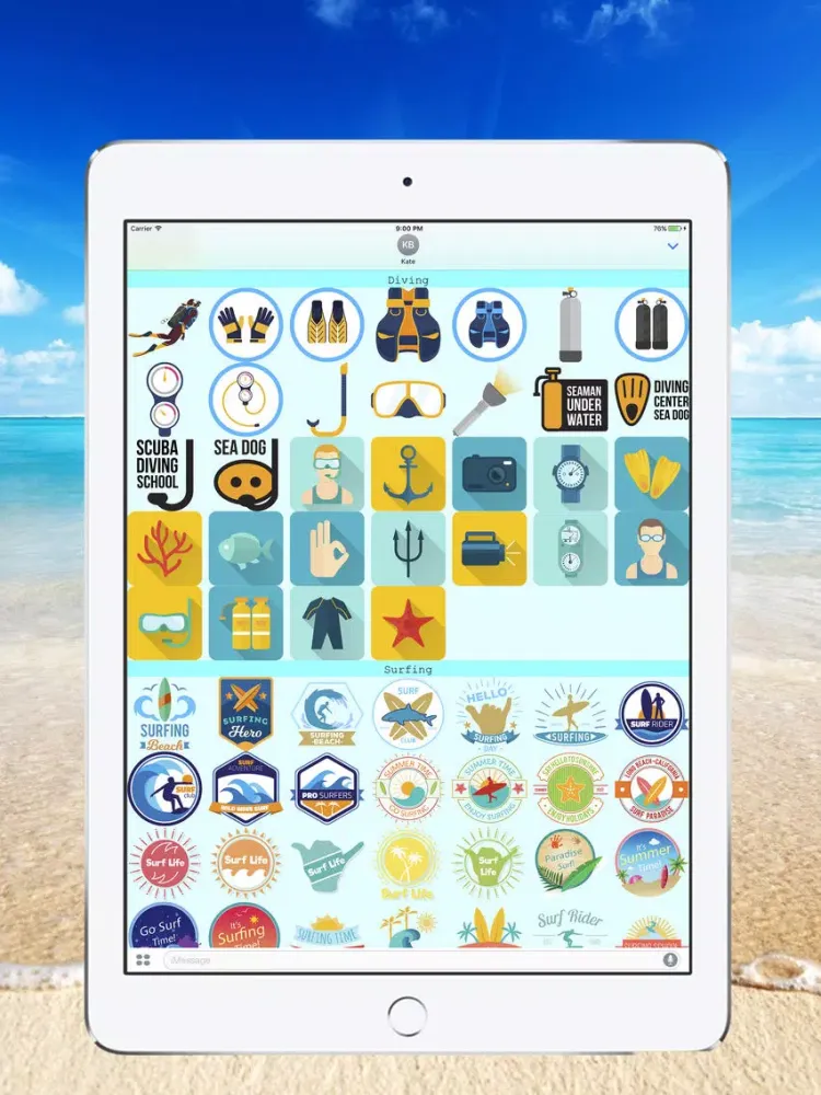 Summer Time - Stickers for iMessage iPad  Screenshots