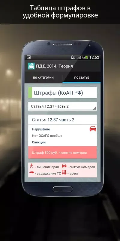 Capturas de pantalla de ПДД 2014. Теория