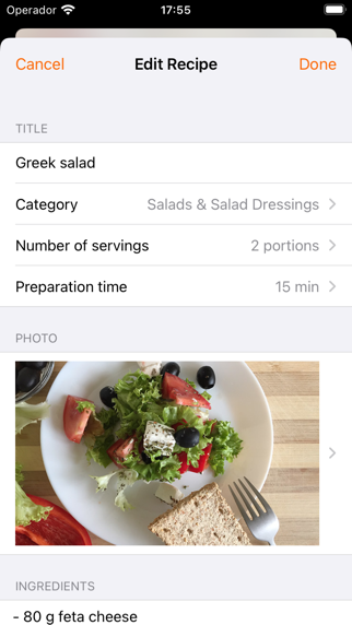 Tangkapan layar Cookbook - Recipes manager