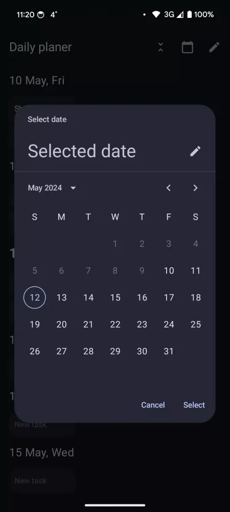 Ảnh chụp màn hình của Daily planner