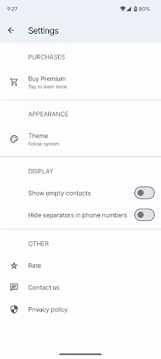 Share Contacts: Text, VCF, CSV Screenshots