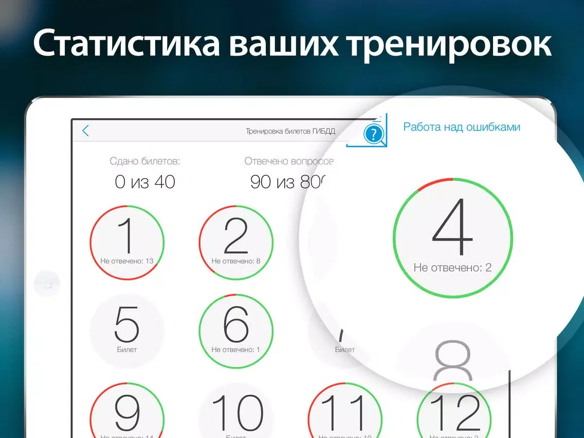 Zrzuty ekranu Билеты ПДД 2015 – 2016. Официальная программа автошкол: правила дорожного движения с комментариями, дорожные знаки и экзамен ГИБДД. iPad 