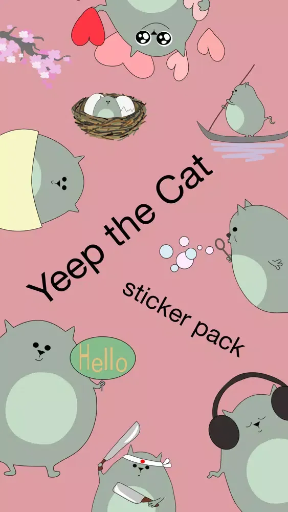 ภาพหน้าจอของ Yeep the Cat Stickers Pack