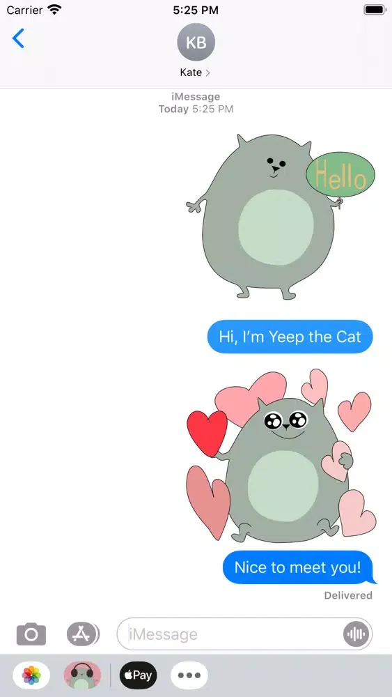 ภาพหน้าจอของ Yeep the Cat Stickers Pack