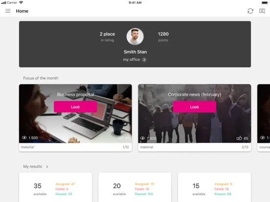 Ảnh chụp màn hình của SimplePRO iPad 