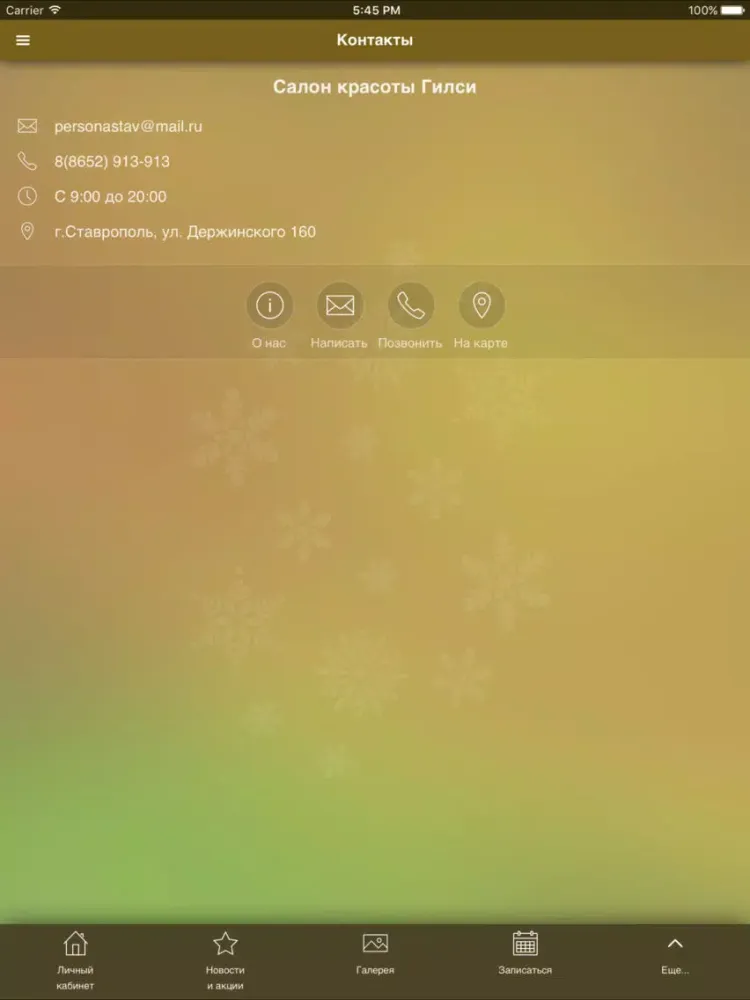 Ảnh chụp màn hình của Гилси iPad 