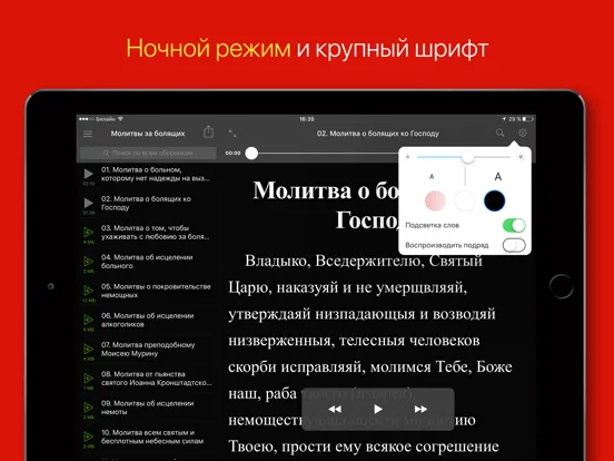 Capturas de tela do Молитвы за болящих iPad 