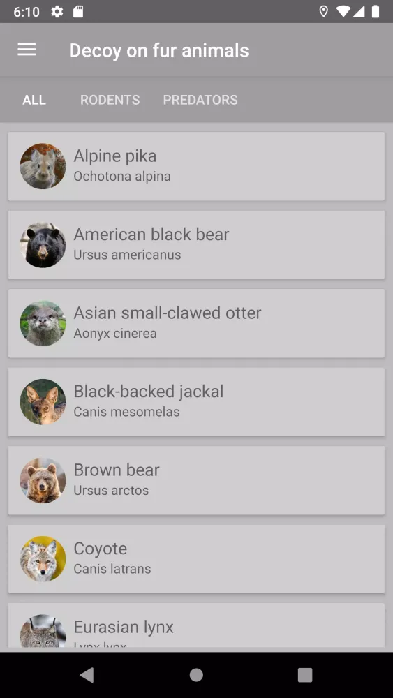 Decoy on fur animals Screenshots