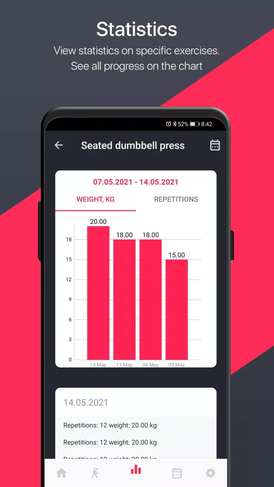Workout log Fitnote24 سکرین شاٹس