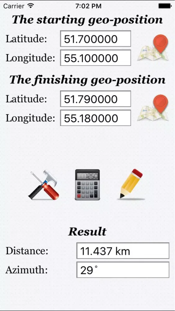 Screenshot di Azimuth & Distance