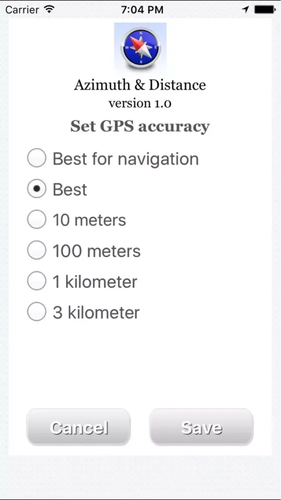 Screenshot di Azimuth & Distance