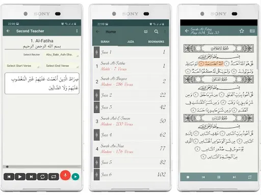 Zrzuty ekranu Quran, Makhraj, Tajweed