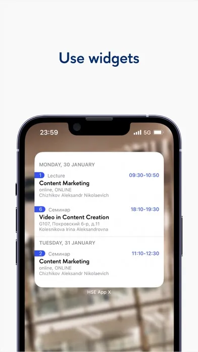 Captures d'écran de HSE App X