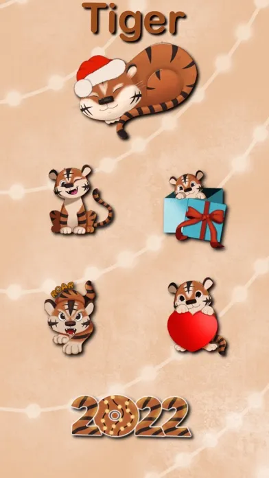 Tangkapan skrin Tiger. Stickers
