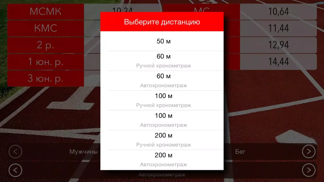 Zrzuty ekranu Бег нормативы